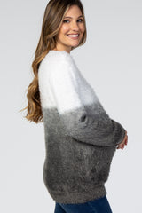 Charcoal Fuzzy Ombre Maternity Sweater