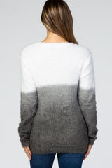 Charcoal Fuzzy Ombre Maternity Sweater