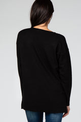 Black V-Neck Lightweight Sweater