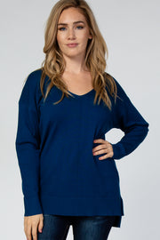 Teal V-Neck Lightweight Sweater