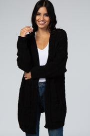 Black Cable Knit Cardigan