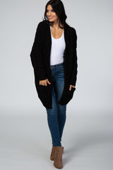 Black Cable Knit Cardigan