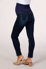 PinkBlush Blue Zipper Leg Maternity Jean