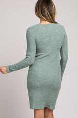 Mint Green Knit Long Sleeve Dress