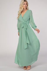 Mint Green Chiffon Maxi Dress