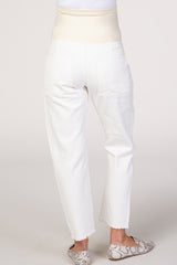 PinkBlush White Straight Leg Lightly Distressed Maternity Jeans