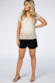 PinkBlush Black Cuffed Maternity Shorts