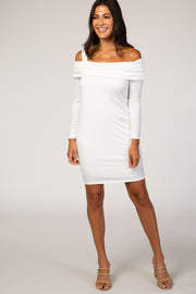 PinkBlush Ivory Fitted One Shoulder Dress