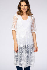 White Lace Mesh Cover Up