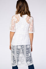 White Lace Mesh Cover Up