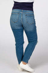 Blue Distressed Maternity Plus Jeans