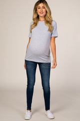 Heather Grey Short Sleeve Maternity Top