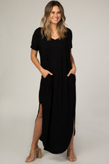 Black Side Slit Maxi Dress