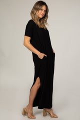 Black Side Slit Maxi Dress