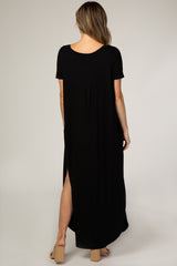 Black Side Slit Maxi Dress