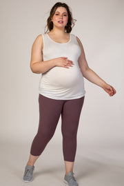 PinkBlush Dusty Mauve Cropped Maternity Plus Legging