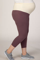 PinkBlush Dusty Mauve Cropped Maternity Plus Legging