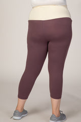 PinkBlush Dusty Mauve Cropped Maternity Plus Legging