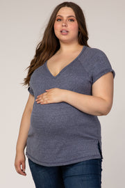 Navy V-Neck Plus Maternity Tee