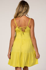 Lime Yellow Tiered Maternity Tank Dress