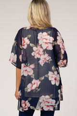 Navy Floral Maternity Cover Up