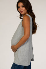 PinkBlush Grey Overlay Maternity/Nursing Tank