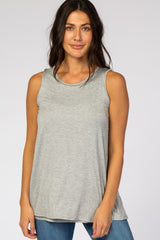 PinkBlush Grey Overlay Maternity/Nursing Tank