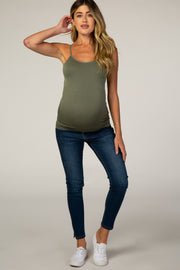 Light Olive Fitted Maternity Cami