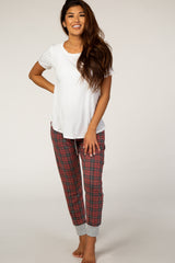 Red Charcoal Plaid Sleep Joggers