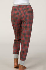 Red Charcoal Plaid Sleep Joggers