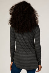 Black Charcoal Striped Top