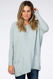 Light Blue Pocketed Dolman Sleeve Top