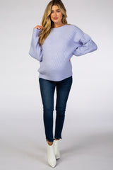 Lavender Soft Brushed Ribbed Maternity Sweater