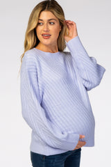 Lavender Soft Brushed Ribbed Maternity Sweater