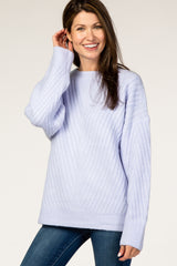 Lavender Soft Brushed Ribbed Maternity Sweater