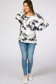 Ivory Tie Dye Hi-Low Maternity Top