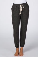 Charcoal Soft Brushed Drawstring Lounge Pants