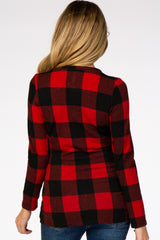 Red Checkered Layered Maternity/Nursing Top