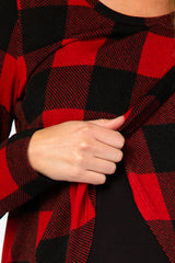 Red Checkered Layered Maternity/Nursing Top