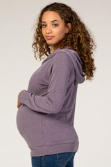 Purple Lightweight Long Sleeve Maternity Hoodie