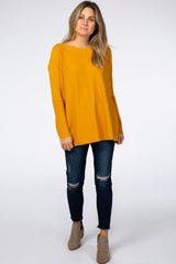 Yellow Soft Knit Boatneck Dolman Sweater