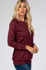 Burgundy Soft Knit Long Sleeve Top