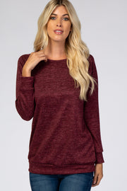 Burgundy Soft Knit Long Sleeve Top