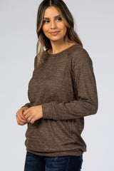 Mocha Soft Knit Long Sleeve Top