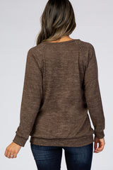 Mocha Soft Knit Long Sleeve Top