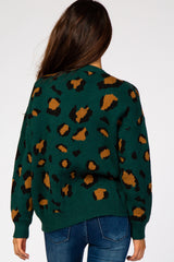 Forest Green Animal Print Sweater