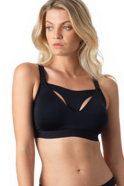 Hotmilk Defy Crop Black Nursing Bra