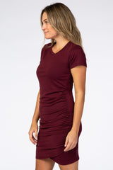 Burgundy Wrap T-Shirt Dress