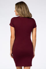 Burgundy Wrap T-Shirt Dress