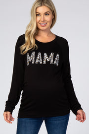 Black Mama Graphic French Terry Maternity Top